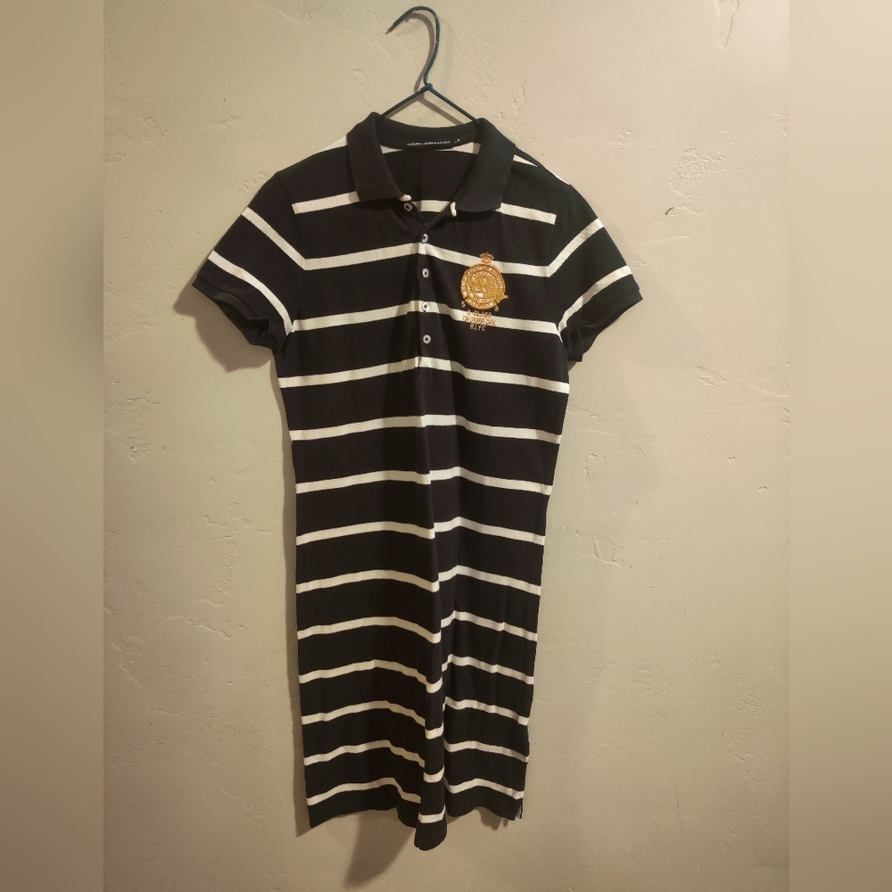 Ralph Lauren sport Polo dress Navy and white striped size Large